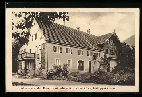 AK Brannenburg, Erholungsheim des Bayer. Postverbandes, Nebengebäude, Blick gegen Westen