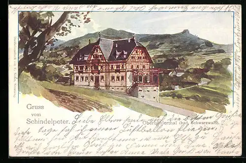 AK Oberbühlertal / Schwarzwald, Gasthaus Schindelpeter