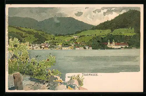 Künstler-AK Tegernsee, Panorama