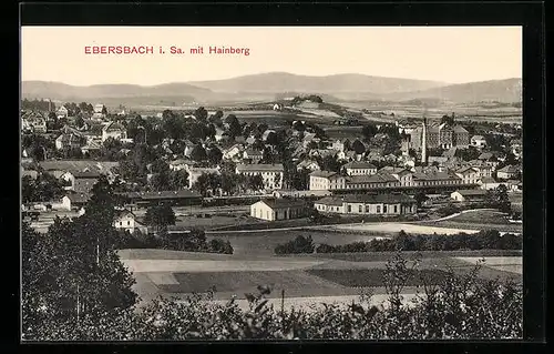 AK Ebersbach i. Sa., Ortsansicht mit Hainberg