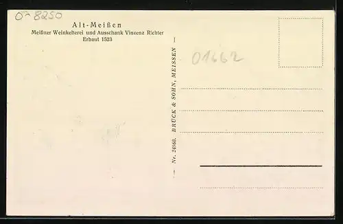 AK Alt-Meissen, Meissner Weinkelterei und Gasthaus Vincenz Richter