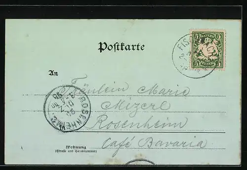 Mondschein-AK Fischbach a. Inn, Gesamtansicht