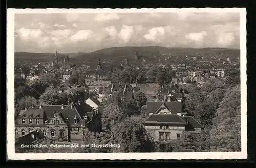 AK Saarbrücken, Gesamtansicht vom Reppertsberg aus gesehen