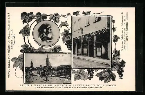AK Strasbourg, Restaurant et Débit de Vins Gaston Pinck, 24, Rue des Hallebardes