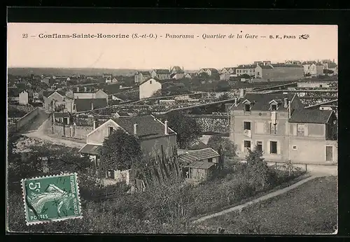 AK Conflans-Ste-Honorine, Panorama, Quartier de la Gare