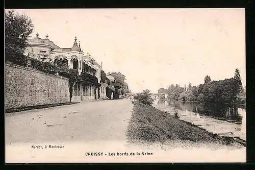 AK Croissy, Les bords de la Seine