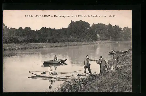 AK Andresy, Embarquement a l'Ile de la Derivation