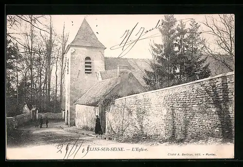 AK Flins-sur-Seine, L`Eglise