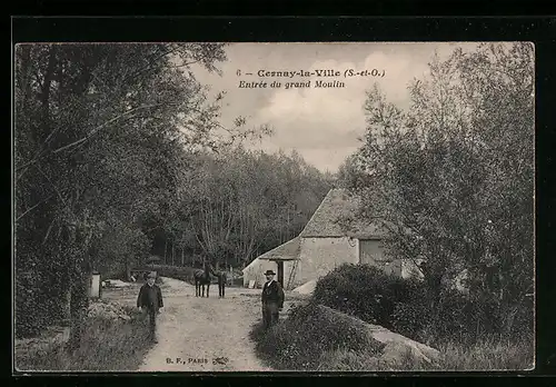 AK Cernay-la-Ville, Entrèe du grand Moulin