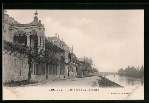 AK Croissy, Les bords de la Seine