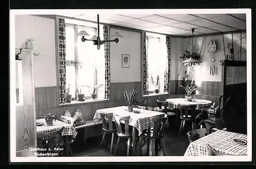 AK Büchenbronn bei Pforzheim, Gasthaus zum Adler, Innenansicht