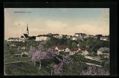 AK Obernberg /Inn, Ortsansicht aus der Vogelschau