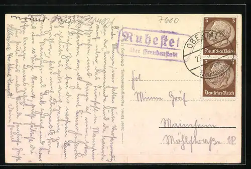 AK Offenburg in Baden, Eingang zur Stadt