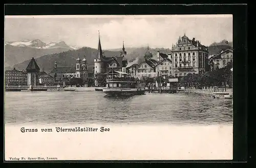 AK Luzern, Panorama vom Vierwaldstätter See aus