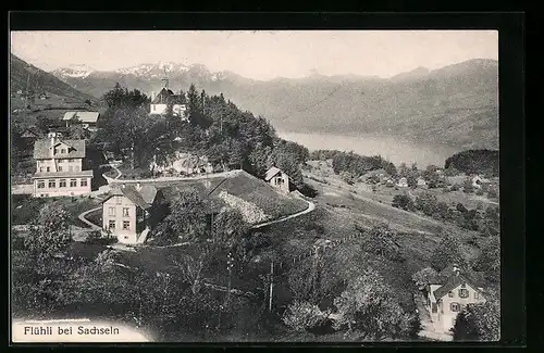 AK Flühli b. Sachseln, Ortsansicht mit Kirche, Panorama