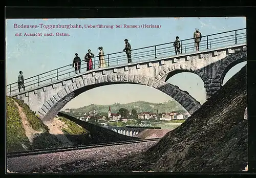 AK Herisau-Ramsen, Überführung der Bodensee-Toggenburgbahn mit Blick nach Osten