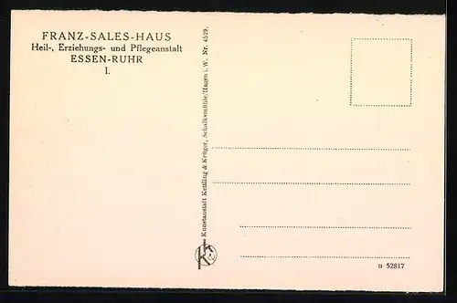 AK Essen /Ruhr, Franz-Sales-Haus, Felixhaus (Wirtschaftsgebäude)