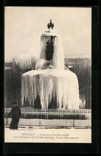 AK Guéret, La Fontaine des Trois Graces, Place Bonnyaud
