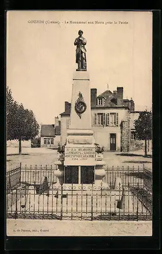 AK Gouzon, Le Monument aux Morts pour la Patrie