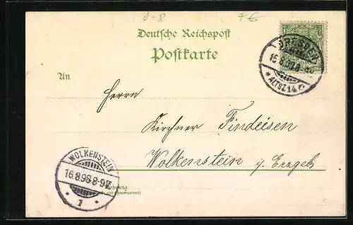 Lithographie Dresden, Dampfer passiert die Augustusbrücke