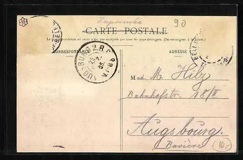 AK Belfort, Le Faubourg de France, Strassenbahn