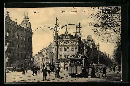 AK Köln, Strassenbahn auf dem Hohenzollernring