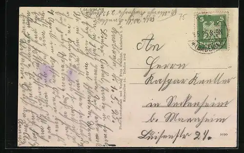 AK Karlsruhe i. B., Cafe Odeon, Kaiserstrasse 213, Innenansicht