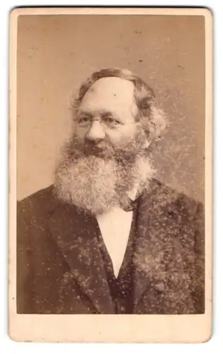 Fotografie A. Arnold, Rostock, Hopfenmarkt 14, Portrait stattlicher Herr mit Vollbart