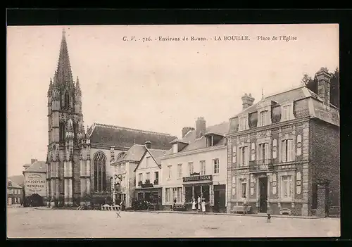 AK La Bouille pres Rouen, Place de l`Eglise