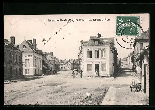 AK Guerbaville-la-Mailleraye, La Grande Rue, Hotel du Lepoque