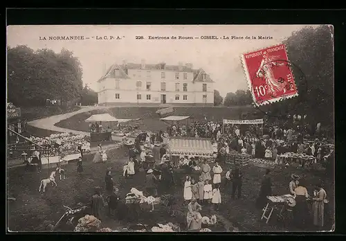 AK Oissel pres Rouen, La Place de la Mairie