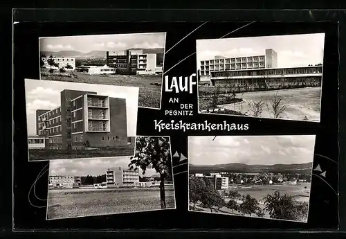 AK Lauf an der Pegnitz, Generalansicht der Stadt, Blick auf das Kreiskrankenhaus