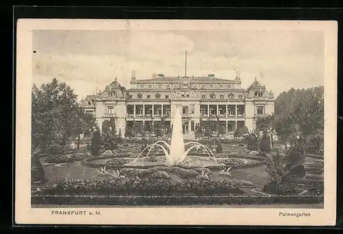 AK Frankfurt-Westend, Palmengarten mit Wasserkunst