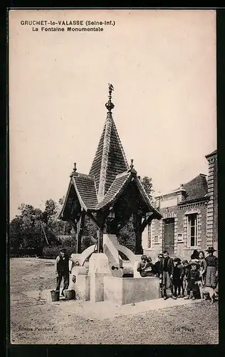 AK Gruchet-le-Valasse, la Fontaine Monumentale