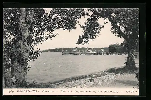 AK Herrsching am Ammersee, Blick v. d. Seepromenade auf den Dampfersteg