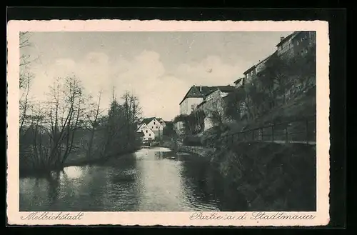 AK Mellrichstadt, Partie a. d. Stadtmauer
