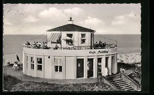 AK Wangerooge, am Cafe Pudding mit Nordseeblick