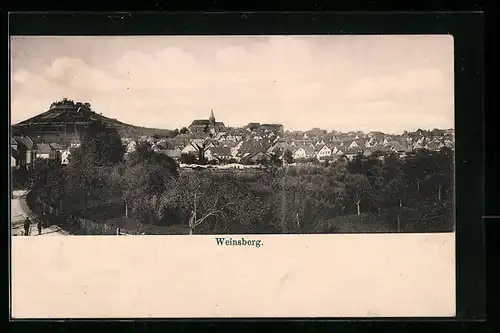 AK Weinsberg, Generalansicht der Stadt, Blick zur Kirche und zur Burg