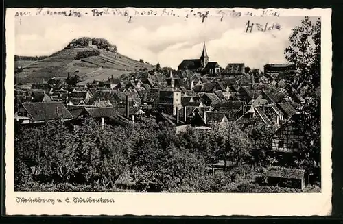 AK Weinsberg a. d. Weibertreu, Stadttotale mit der Burg auf dem Berg