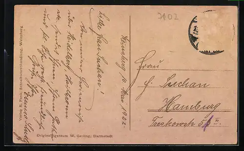 AK Weinsberg a. d. Weibertreu, Generalansicht mit der Burg, Kernerhaus mit Kernerdenkmal