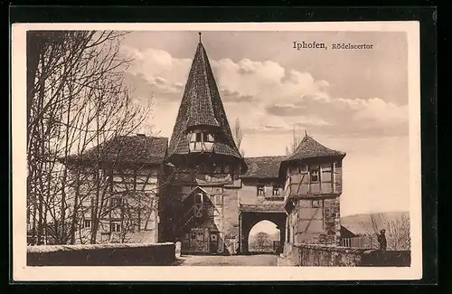 AK Iphofen, Blick durch das Rödelseertor