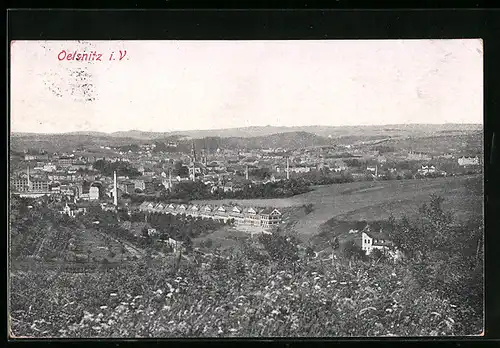 AK Oelsnitz i. V., Generalansicht der Stadt