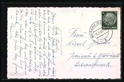 AK Werdau i. Sa., Blick auf das Rathaus am Marktplatz