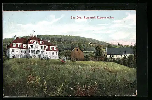 AK Bad Orb, Blick zur Kuranstalt Küppelsmühle