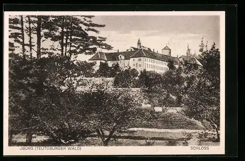 Künstler-AK Iburg im Teutoburger Wald, Blick hinauf zum Schloss