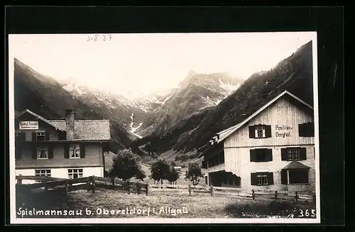 AK Spielmannsau bei Oberstdorf i. Allgäu, an der Pension Berghof