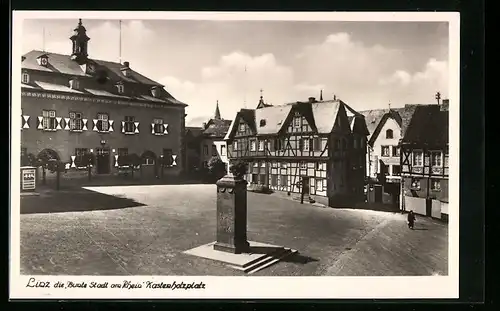 AK Linz am Rhein, Kastenholzplatz mit dem Rathaus