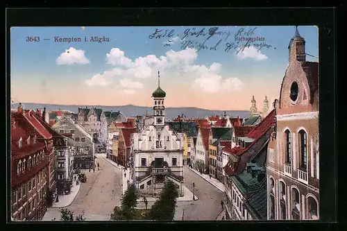 AK Kempten im Allgäu, Blick auf den Rathausplatz