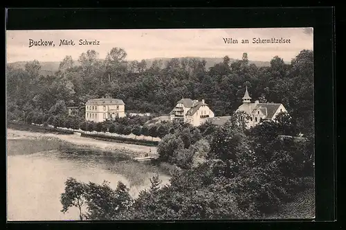 AK Buckow i. Märk. Schweiz, Villen am Schermützelsee