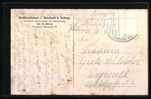 AK Neustadt bei Coburg, Ruderboote auf dem Waldfriedensee